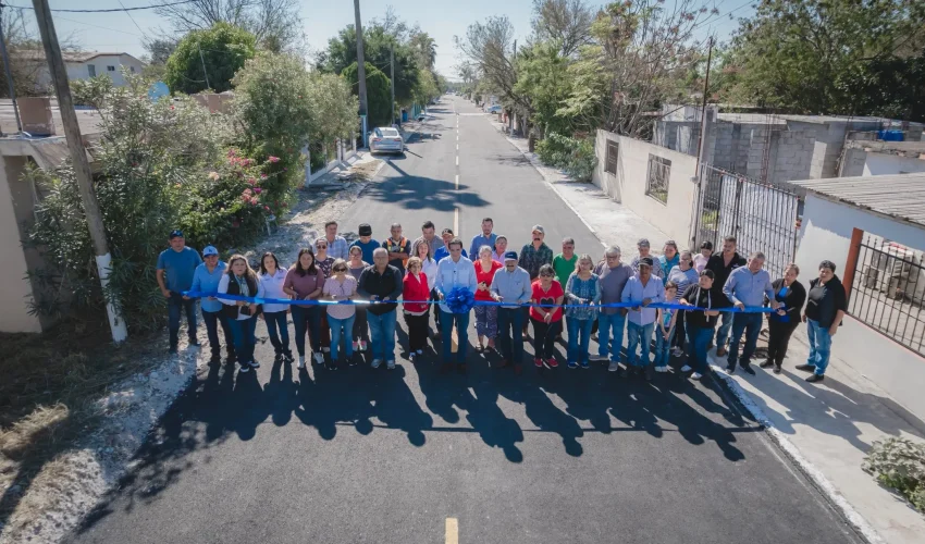 Inauguran pavimentación en calle Yucatán en Valle Hermoso